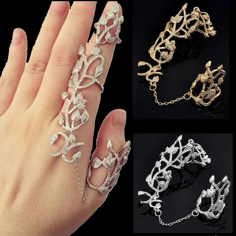 Vogue Two Finger Knuckle Ring Double Ring Link for Women