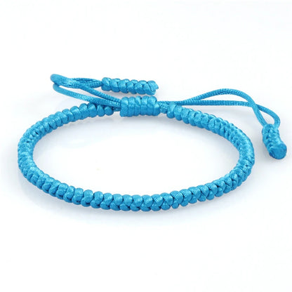 Blue Rope Knots Bracelet with Handmade Braided Adjustable Fashion Jewelry