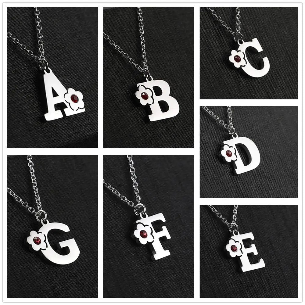 Cazador A-Z Crystal Alphabet Necklace – Stainless Steel Capital Letter Pendant Chain, Jewelry Gift for Women & Friends, Birthday Gifts