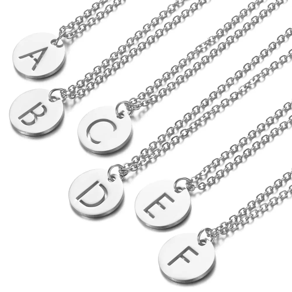 925 Sterling Silver Initial Necklaces for Women & Girls – Dainty Disc Letter Necklace, Hypoallergenic Silver Jewelry Gifts for Teens & Women