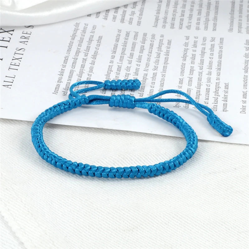 Blue Rope Knots Bracelet with Handmade Braided Adjustable Fashion Jewelry