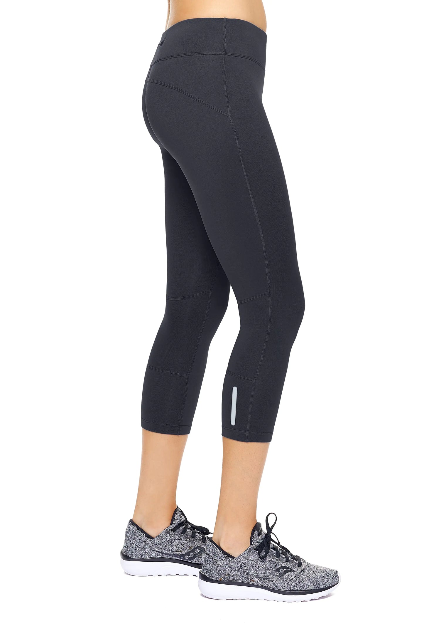 Women's Mid-Rise Zip Pocket Capri Leggings for Active Wear