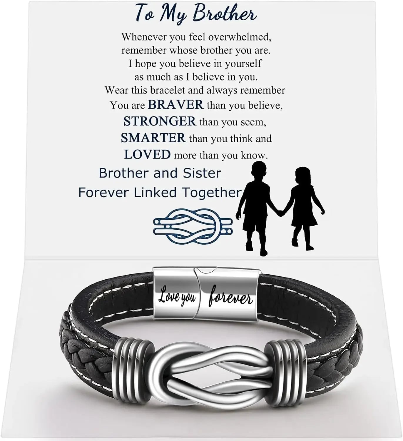 A bracelet designed for a brother, featuring a simple yet elegant style, symbolizing love and connection between siblings.