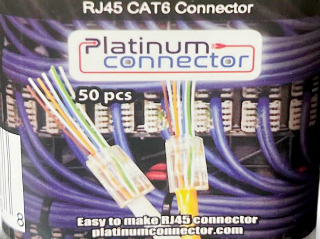 Platinum Connector Easy to Make RJ45 CAT6 Connector - 50 pcs/Jar