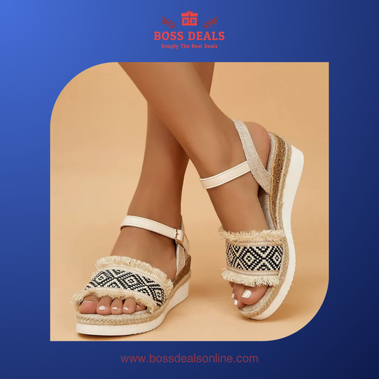 Printed Wedge Lightweight Summer Sandals