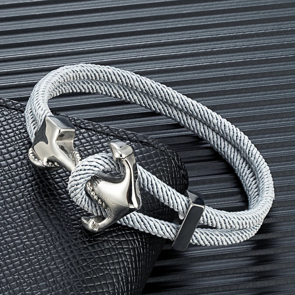 Navy Style Anchor Bracelets for Men & Women with Multicolor Nautical Rope