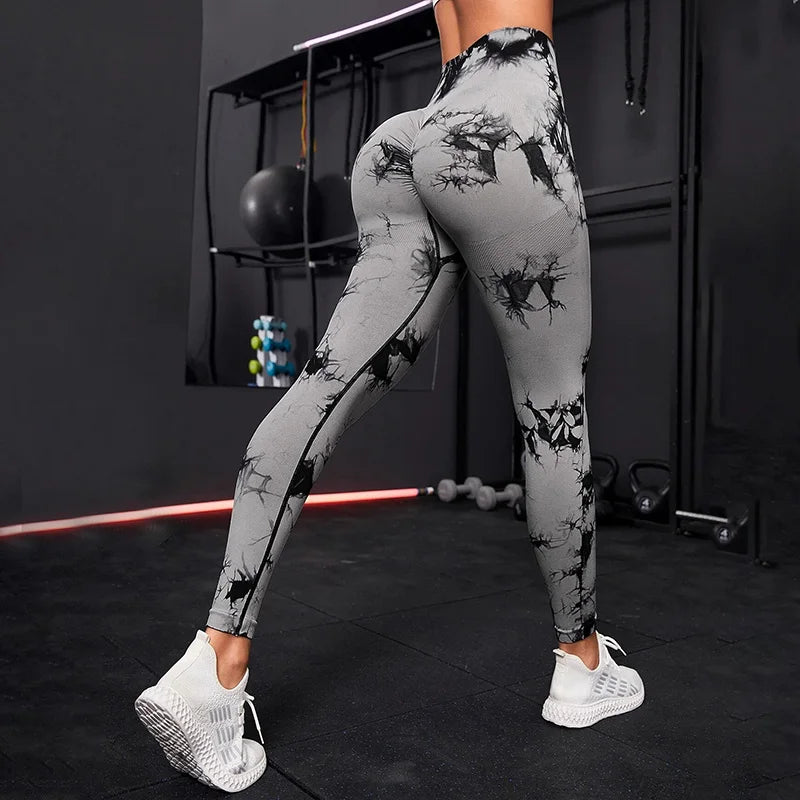 Tie Dye Yoga Pants Sport Leggings Women Seamless High Waist Push Up Woman Tights Fitness Workout Leggins Gym Clothing 2025 New