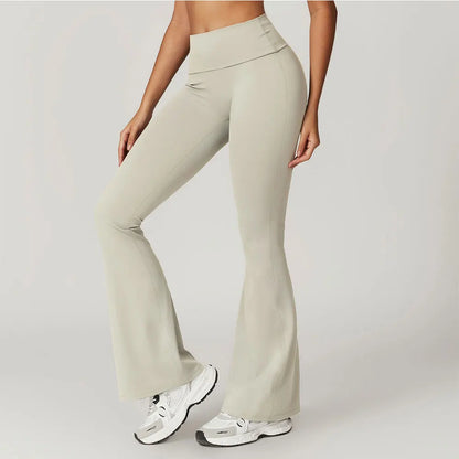 High-Waist Flare Yoga Pants with Tummy Control