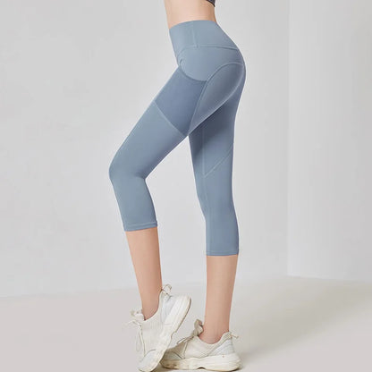 High Waist Cropped Yoga Capris Leggings for Women