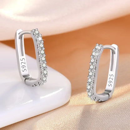 trending products 925 Sterling Silver Crystal Jewelry Fashion Zircon Circle Hoop Earrings for Woman Lady Wedding Party Gifts