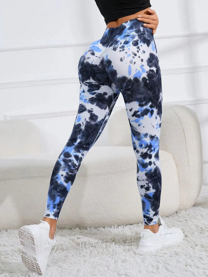 3D Print Tie Dye High Waist Seamless Anti Cellulite Leggings