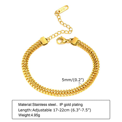 18K Gold Plated Stainless Steel Adjustable Eternity Bracelet for Women