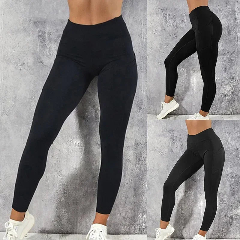 Seamless Sportswear Women's Anti Cellulite Leggings with Pockets