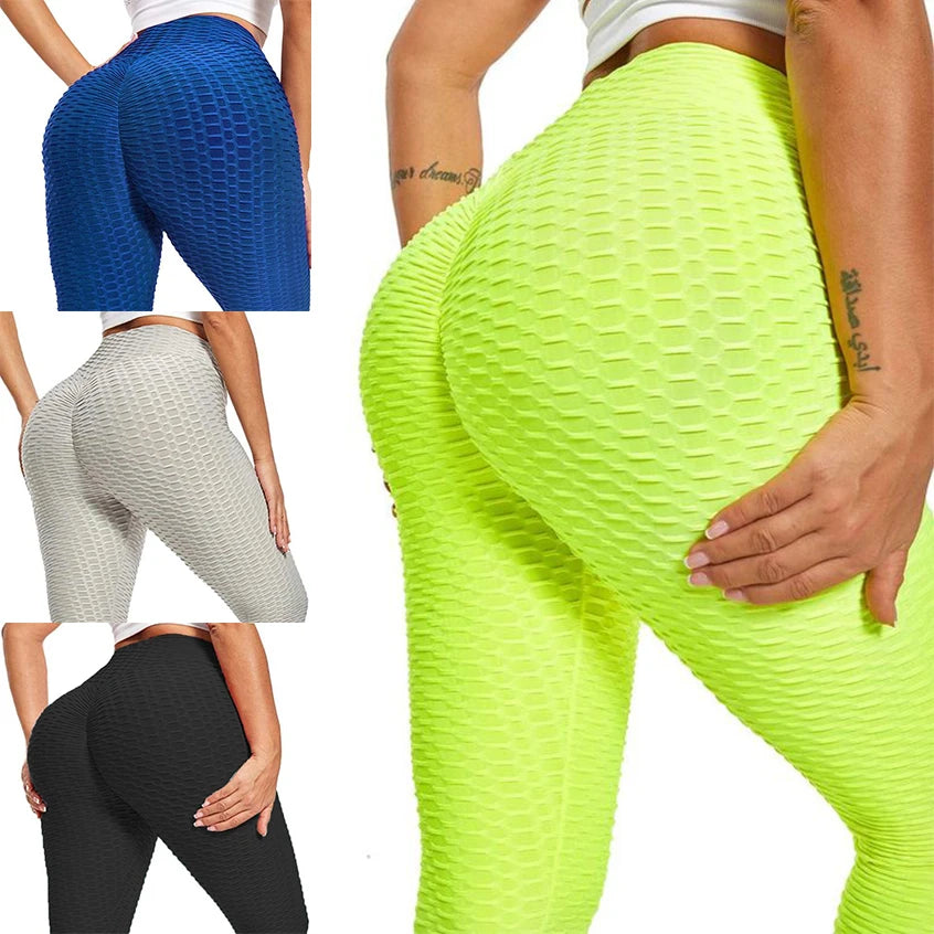 Butt Crack Booty Sports Anti Cellulite Leggings for Women with Mid Waist, Seamless Fit