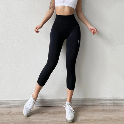 High Waist Seamless Capri Leggings for Women