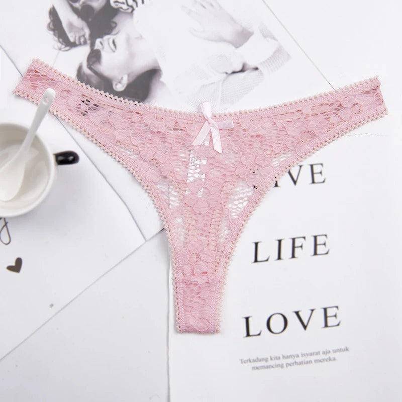 Lace Silk Sheer See Through Panties for Women