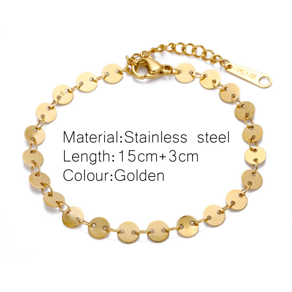 Gold Color Stainless Steel Twist Cuban Eternity Bracelet for Women