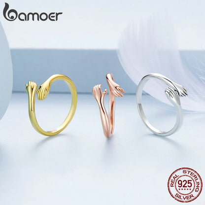 Bamoer 925 Sterling Silver Adjustable Ring for Women