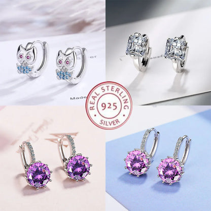 925 Sterling Silver Earrings AAA Zircon Pretty Earring For Women Wedding Engagement Fine Fashion Jewelry Accessories Party Gift