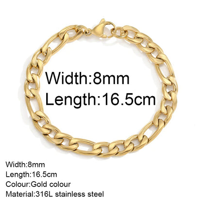 Gold Color Stainless Steel Twist Cuban Eternity Bracelet for Women