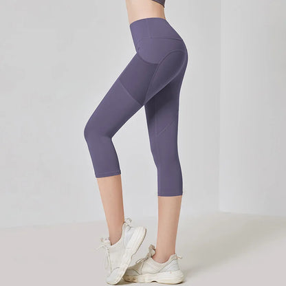 High Waist Cropped Yoga Capris Leggings for Women