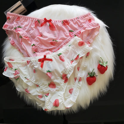 Cute Strawberry School Girl Panties – Kawaii Mesh Breathable Briefs