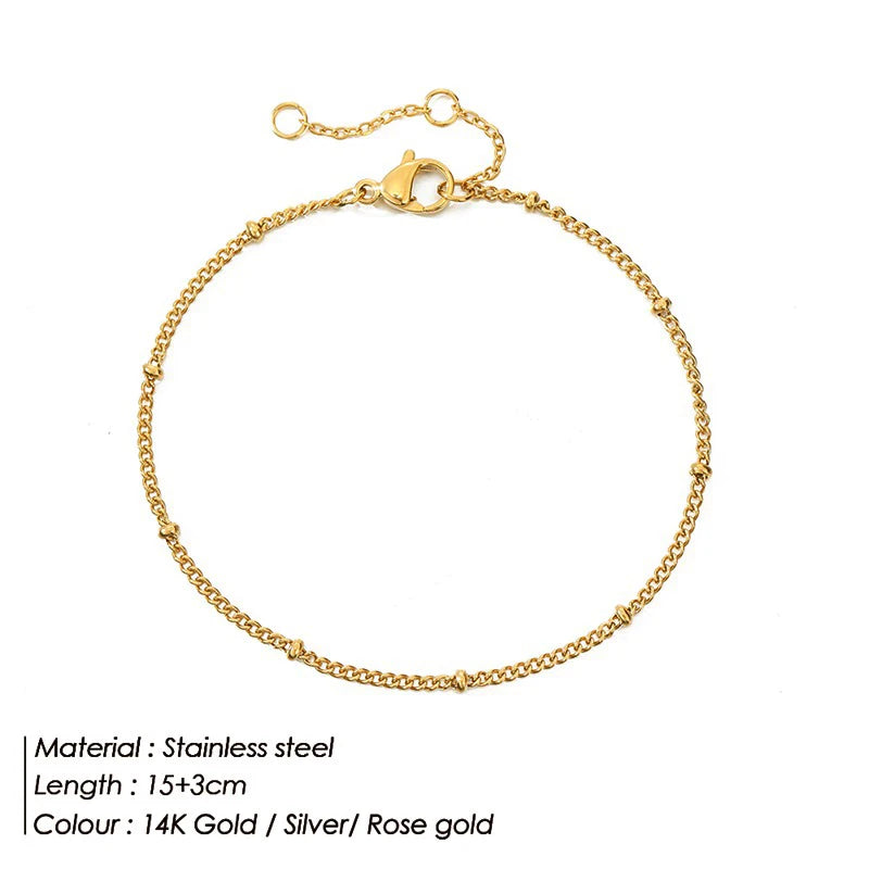 Gold Color Stainless Steel Twist Cuban Eternity Bracelet for Women