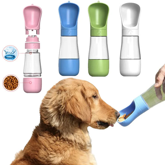 2 in 1 Portable Pet Water Bottle and Feeder