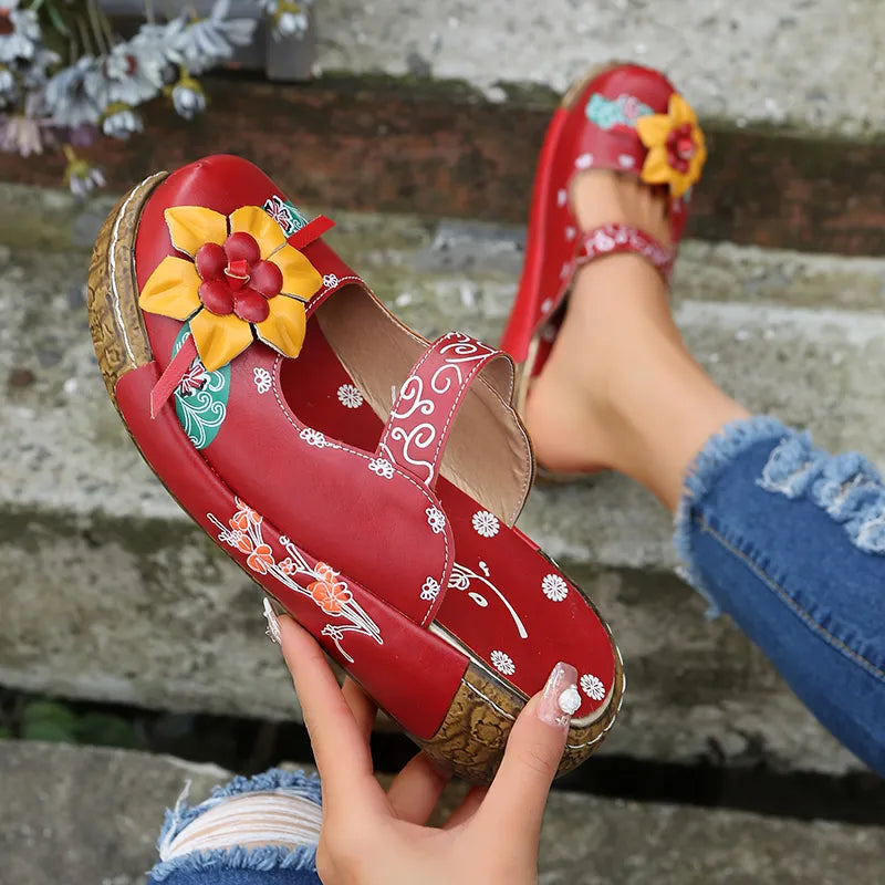 Summer Wedges Sandals Slippers for Women Bohemian Retro Ethnic Sewing shoes - BossDeals Online