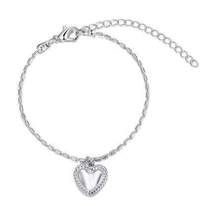 Sparkling Hollow Heart Delicate Eternity Bracelet