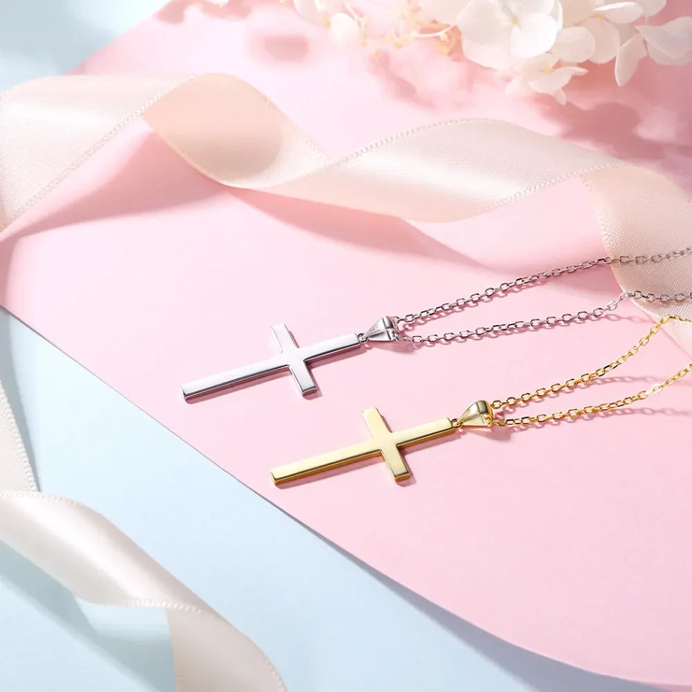 U7 925 Sterling Silver Vintage Cross Necklace