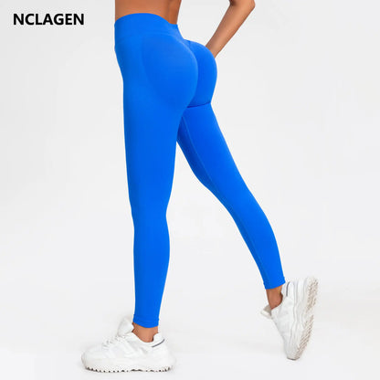 Women’s Seamless Waistband Leggings with Low Ribbed Band & Scrunch Bum Design