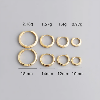 WANTME 925 Sterling Silver Minimalist Matte Gothic Unisex Huggies Ear Hoop Earrings for Women Men Piercing Ear Buckle Jewelry