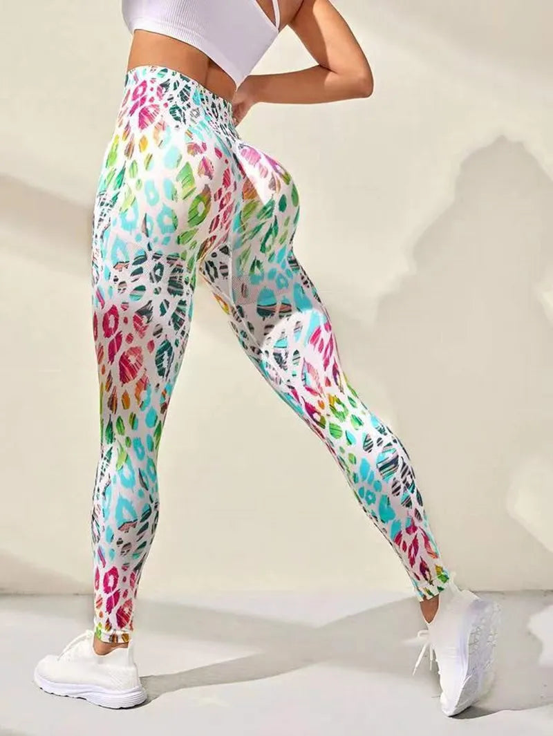 3D Print Tie Dye High Waist Seamless Anti Cellulite Leggings