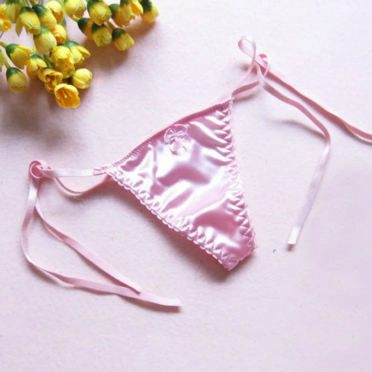 Women’s Silk Thong G-String Lace Panties – Sexy Low Waist Lingerie