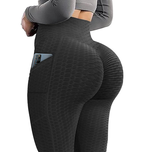 Women's High Waist Scrunch Butt Anti Cellulite Leggings with Pockets