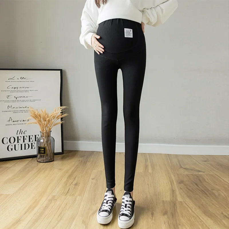 Winter Maternity Leggings with Belly Support for Pregnant Women