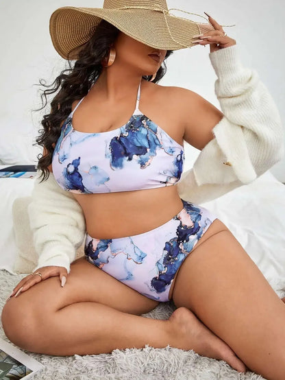 Large Size Split Swimsuit for Women – New High Waist Backless Bikini Set for Beach Style