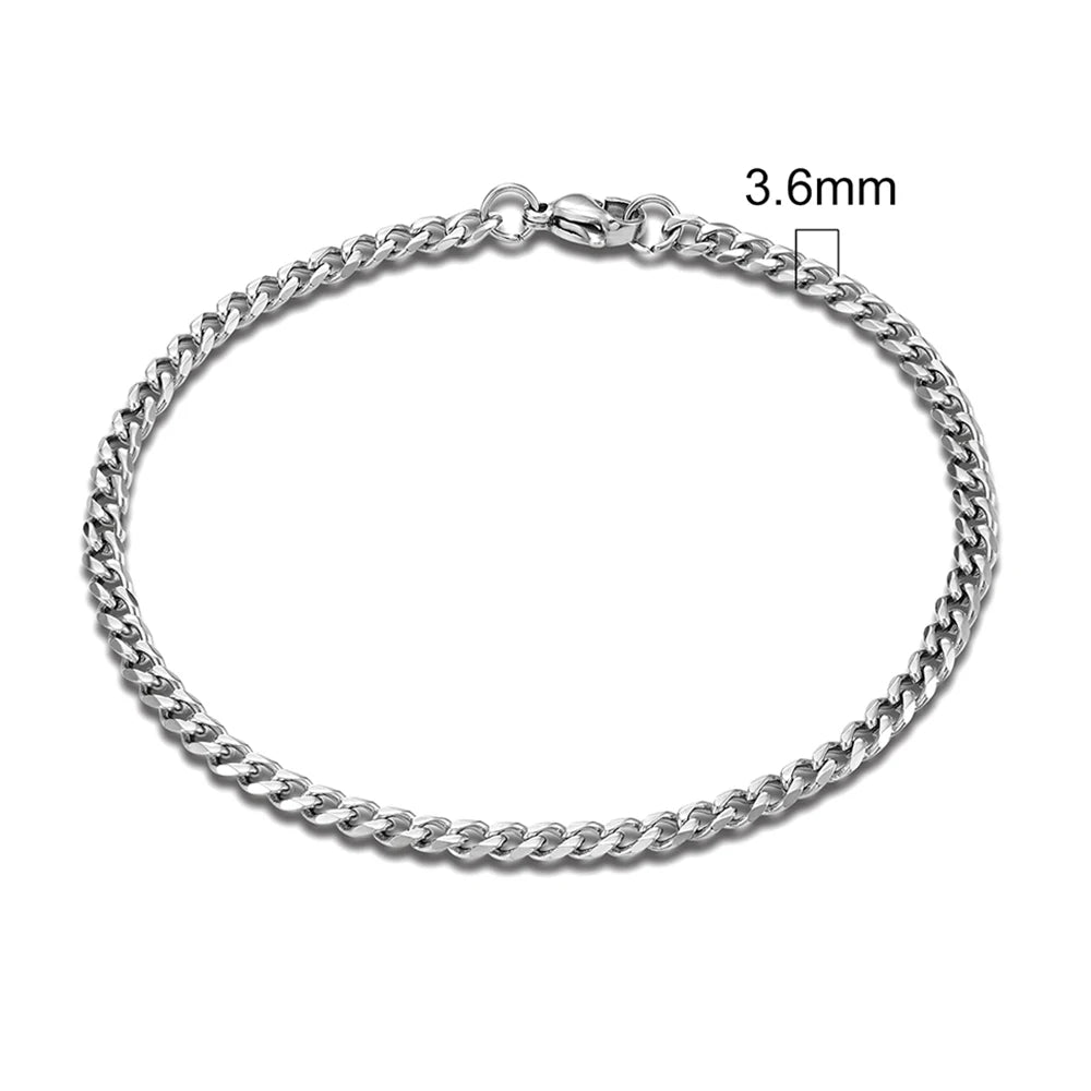 Stainless Steel Silver Color Eternity Bracelet For Women