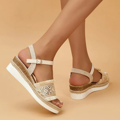 Printed Wedge Lightweight Summer Sandals