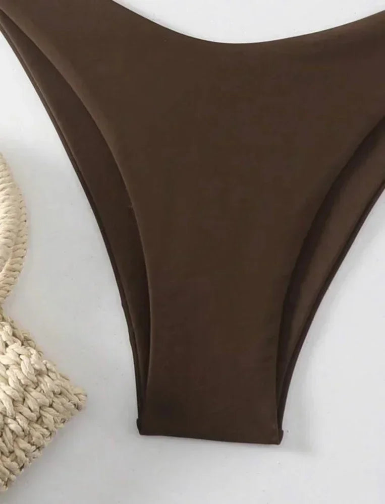 Women's Lace-Up Halter Thong Bikini Set