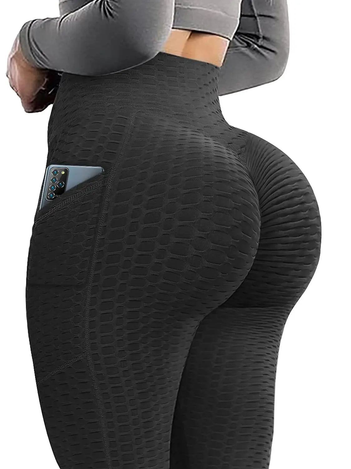 Textured Scrunch Push-Up Anti-Cellulite Gym Leggings for Women