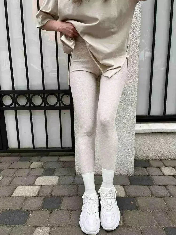 Winter Women’s High-Waist Fleece-Lined Cotton Leggings