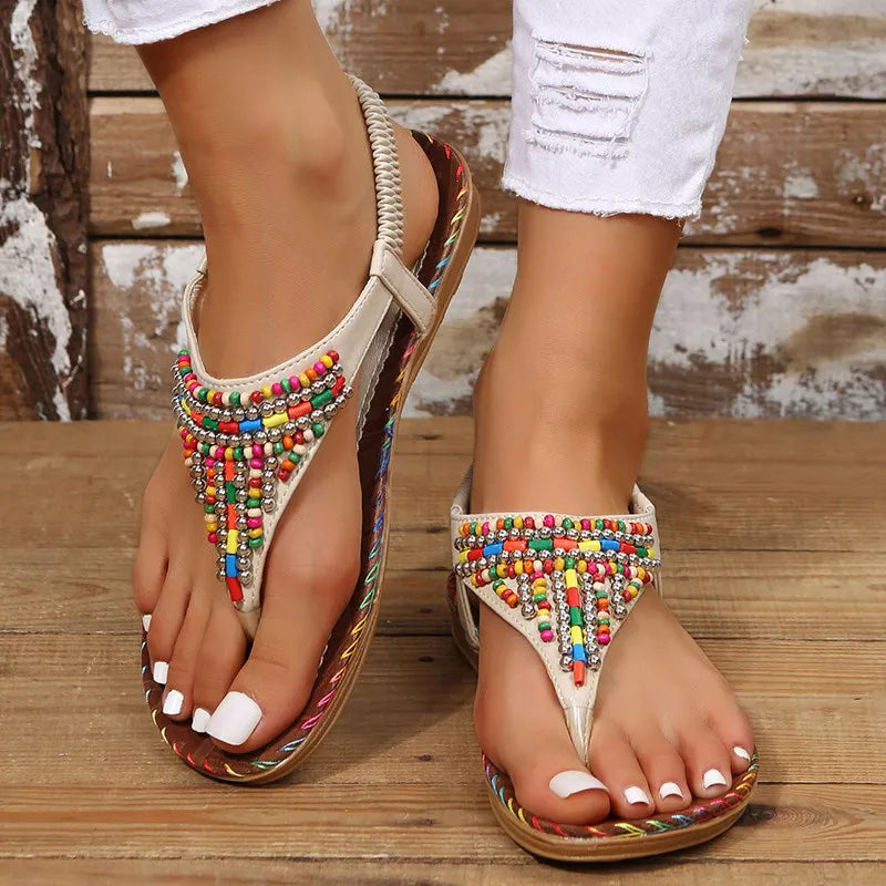 Bohemia Style Clip Toe Summer Flat Sandals for Women - BossDeals Online