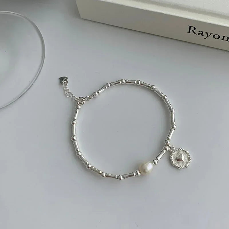 925 Sterling Silver Pearl Knot Bracelet for Women