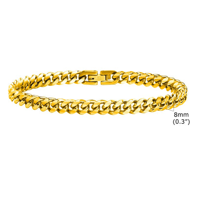 Stainless Stee Bold Cuban Chain Eternity Bracelet for Men