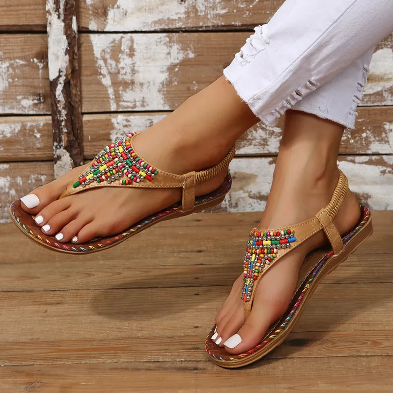 Bohemia Style Clip Toe Summer Flat Sandals for Women - BossDeals Online