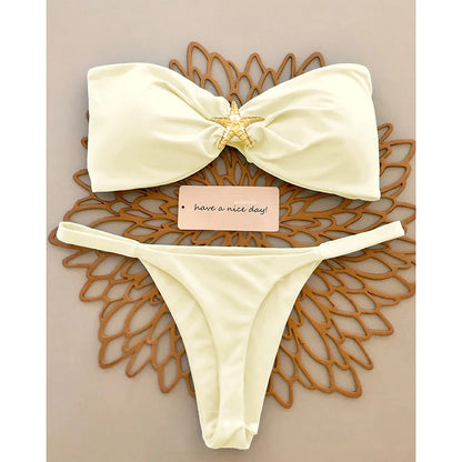 Push-Up Bandeau Bikini Set – Brazilian Micro Swimsuit