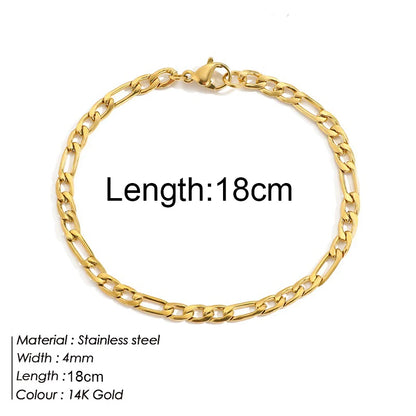 Gold Color Stainless Steel Twist Cuban Eternity Bracelet for Women