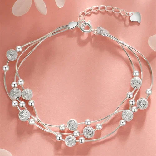 925 Sterling Silver Pearl Knot Bracelet for Women